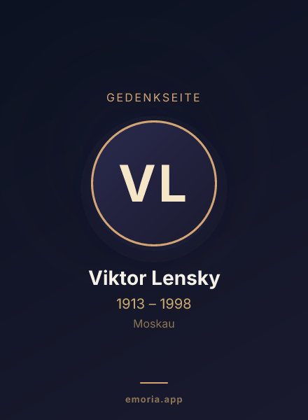 Gedenkportrait von Viktor Lensky