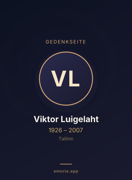 Gedenkportrait von Viktor Luigelaht