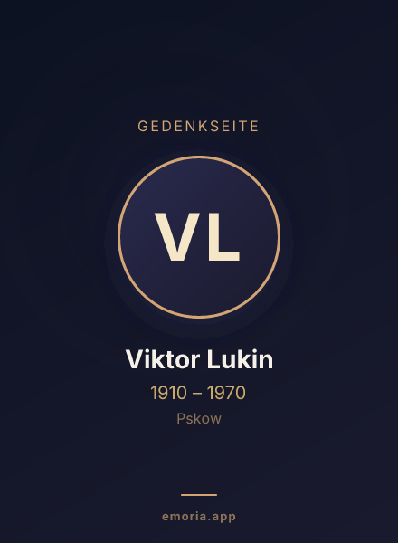 Gedenkportrait von Viktor Lukin