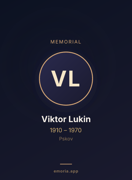 Memorial portrait of Viktor Lukin