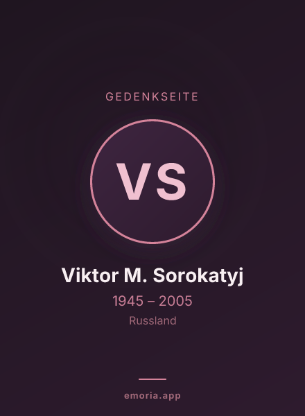 Gedenkportrait von Viktor M. Sorokatyj