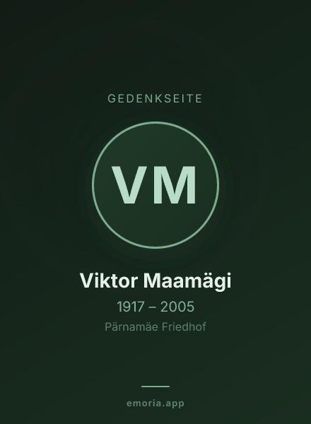 Gedenkportrait von Viktor Maamägi