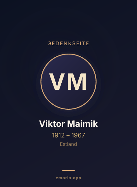 Gedenkportrait von Viktor Maimik