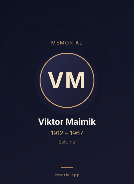 Memorial portrait of Viktor Maimik