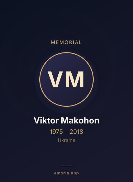 Memorial portrait of Viktor Makohon
