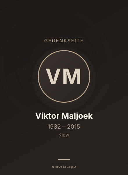 Gedenkportrait von Viktor Maljoek