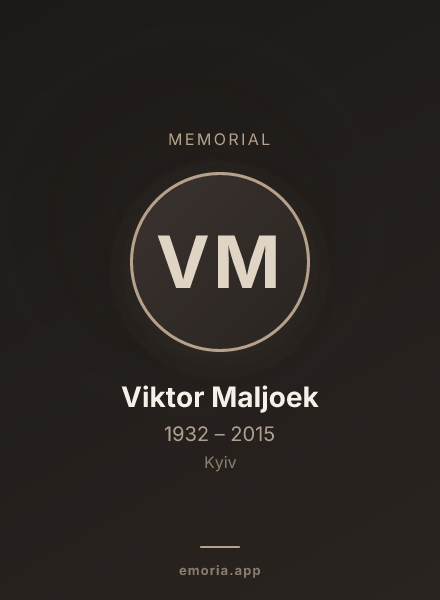 Memorial portrait of Viktor Maljoek