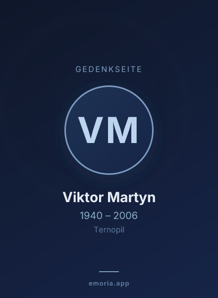 Gedenkportrait von Viktor Martyn