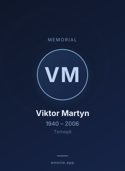Memorial portrait of Viktor Martyn