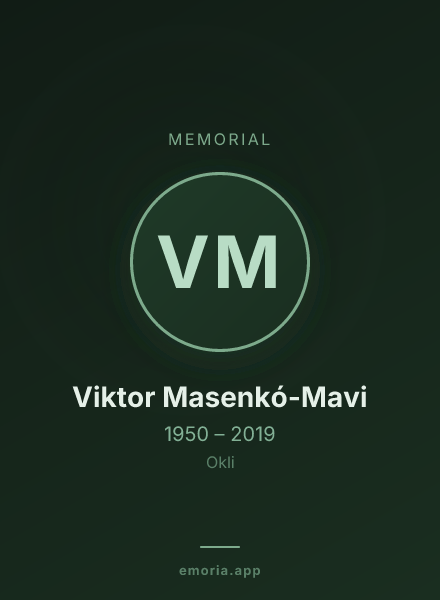 Memorial portrait of Viktor Masenkó-Mavi