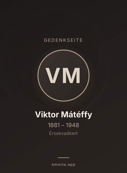 Gedenkportrait von Viktor Mátéffy