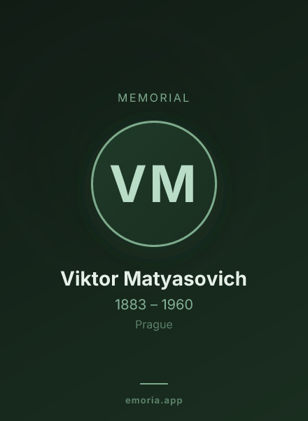 Memorial portrait of Viktor Matyasovich