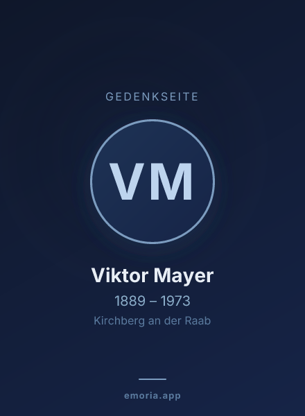 Gedenkportrait von Viktor Mayer
