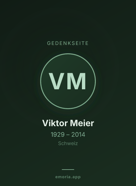 Gedenkportrait von Viktor Meier