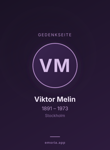 Gedenkportrait von Viktor Melin