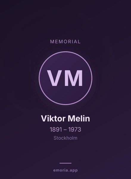 Memorial portrait of Viktor Melin