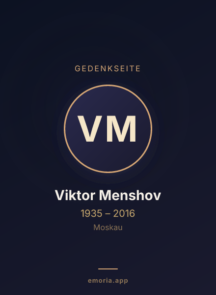 Gedenkportrait von Viktor Menshov