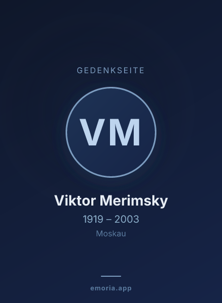 Gedenkportrait von Viktor Merimsky