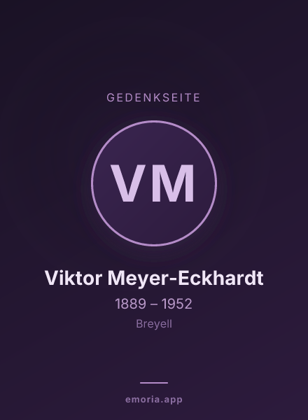 Gedenkportrait von Viktor Meyer-Eckhardt