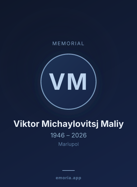 Memorial portrait of Viktor Michaylovitsj Maliy