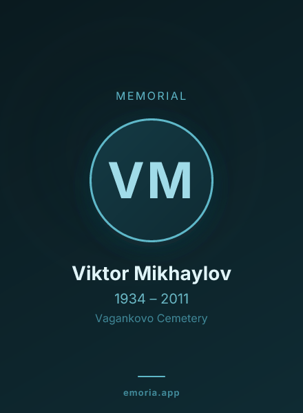 Memorial portrait of Viktor Mikhaylov