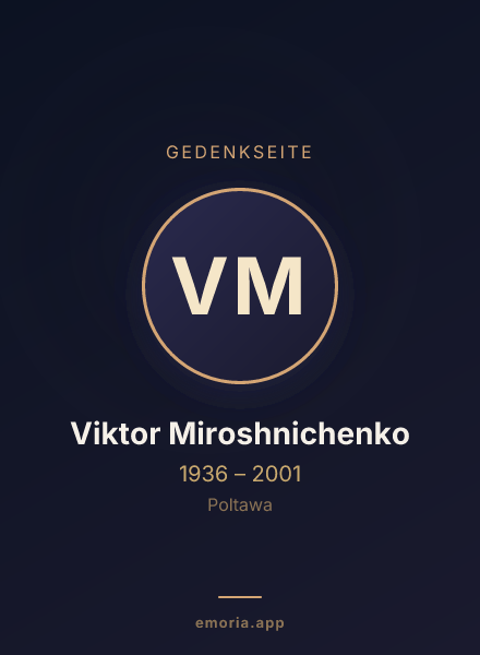 Gedenkportrait von Viktor Miroshnichenko