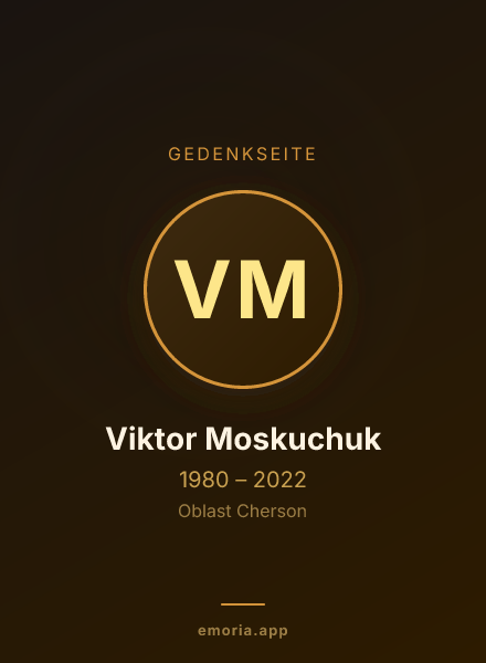 Gedenkportrait von Viktor Moskuchuk