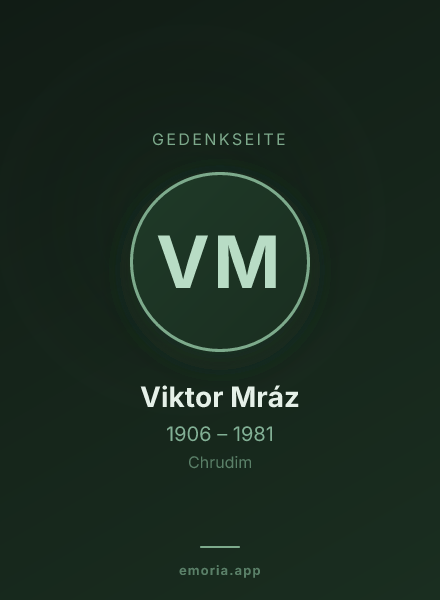 Gedenkportrait von Viktor Mráz