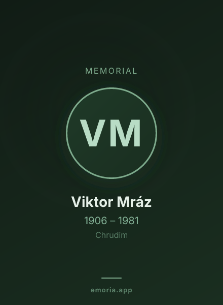 Memorial portrait of Viktor Mráz
