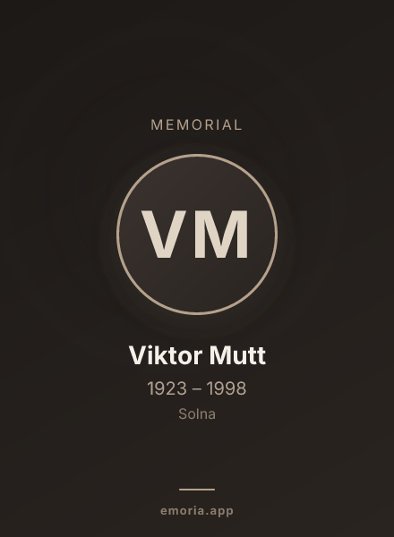 Memorial portrait of Viktor Mutt