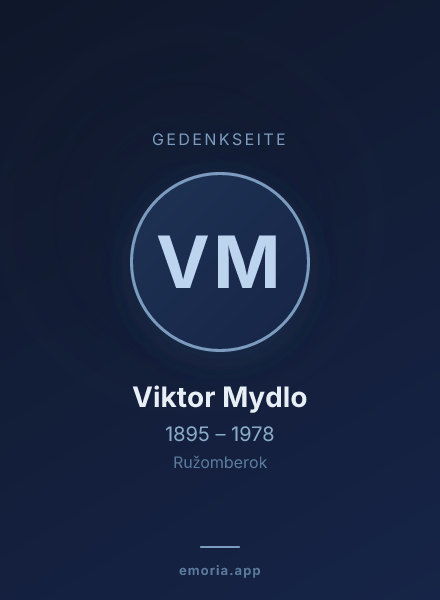 Gedenkportrait von Viktor Mydlo