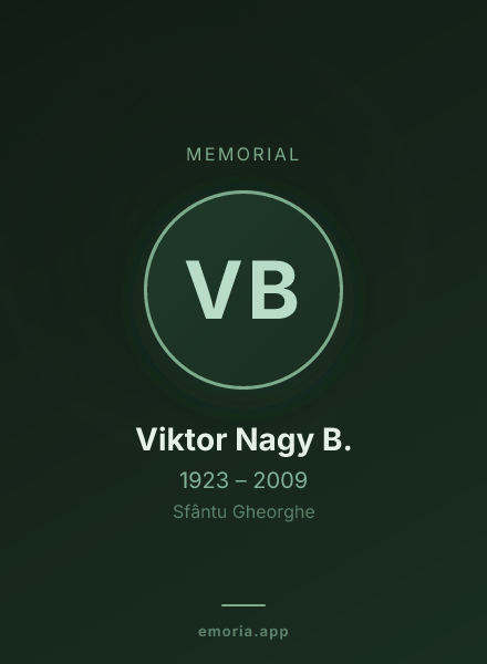Memorial portrait of Viktor Nagy B.