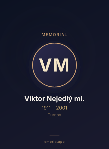 Memorial portrait of Viktor Nejedlý ml.