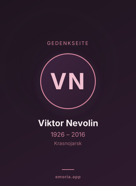 Gedenkportrait von Viktor Nevolin