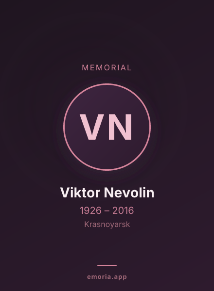 Memorial portrait of Viktor Nevolin