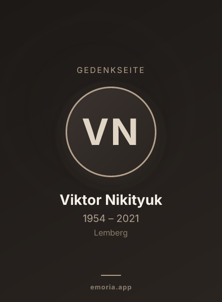 Gedenkportrait von Viktor Nikityuk