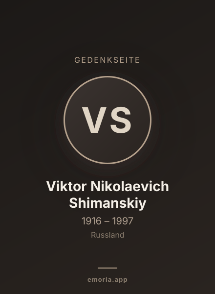 Gedenkportrait von Viktor Nikolaevich Shimanskiy