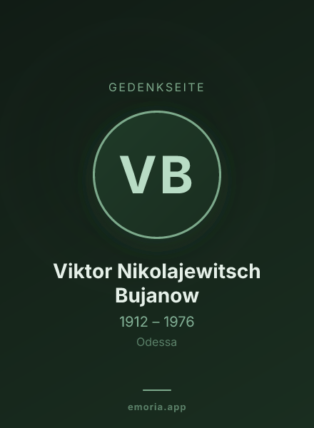 Gedenkportrait von Viktor Nikolajewitsch Bujanow