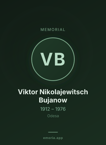 Memorial portrait of Viktor Nikolajewitsch Bujanow