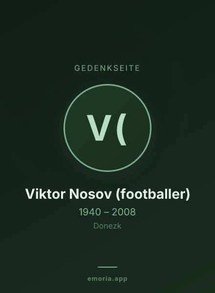 Gedenkportrait von Viktor Nosov (footballer)