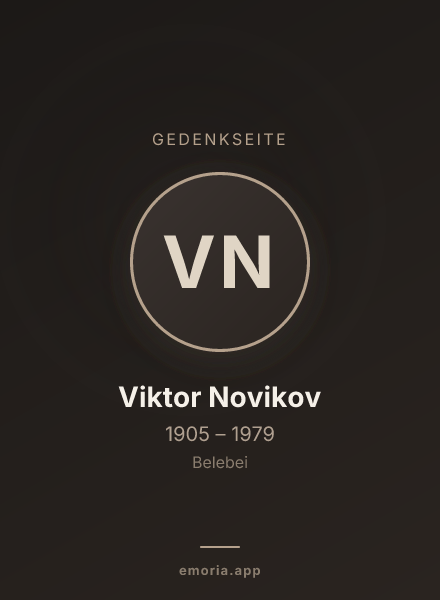 Gedenkportrait von Viktor Novikov