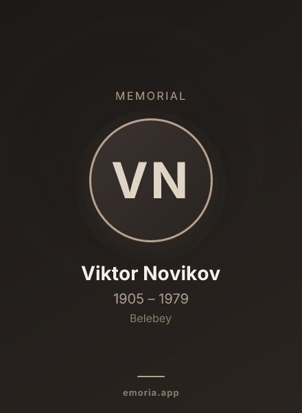 Memorial portrait of Viktor Novikov