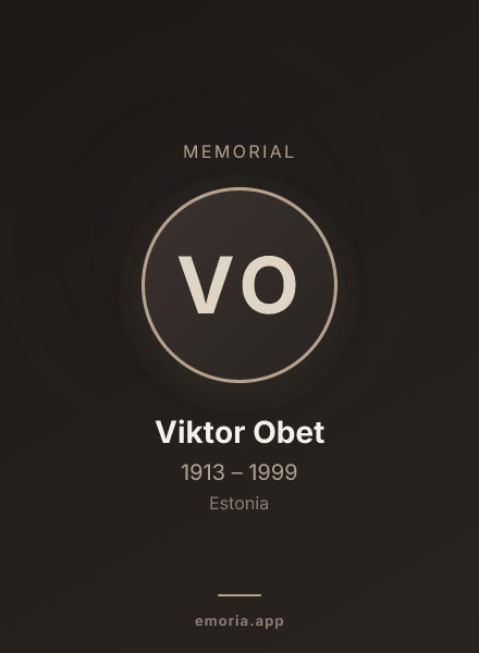 Memorial portrait of Viktor Obet