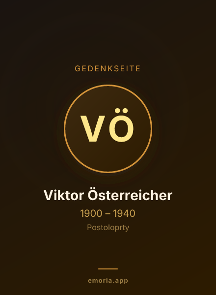 Gedenkportrait von Viktor Österreicher