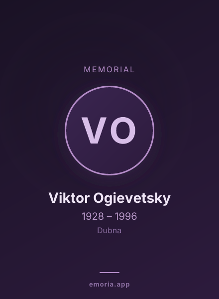 Memorial portrait of Viktor Ogievetsky