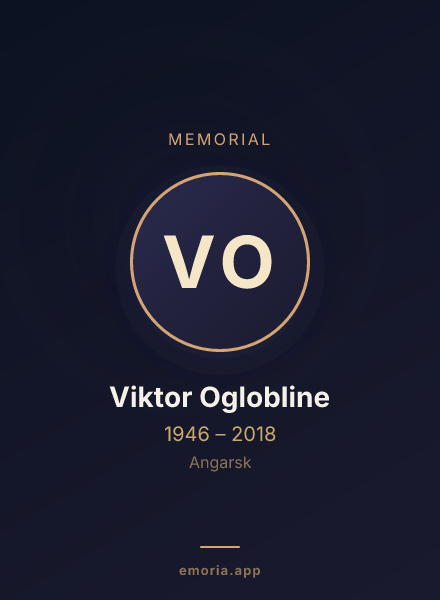 Memorial portrait of Viktor Oglobline