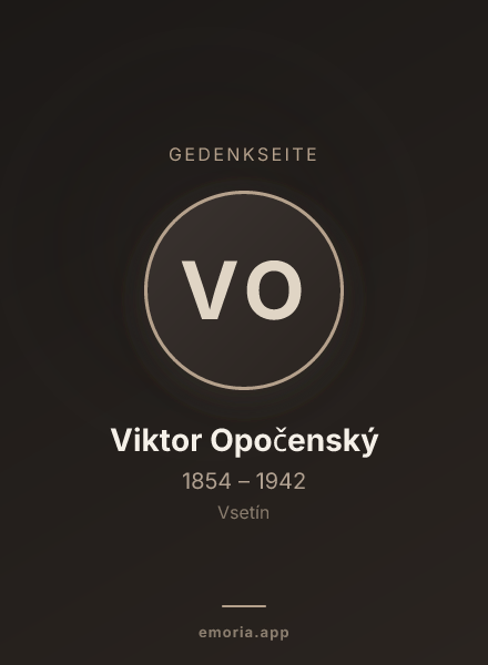 Gedenkportrait von Viktor Opočenský