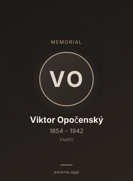 Memorial portrait of Viktor Opočenský