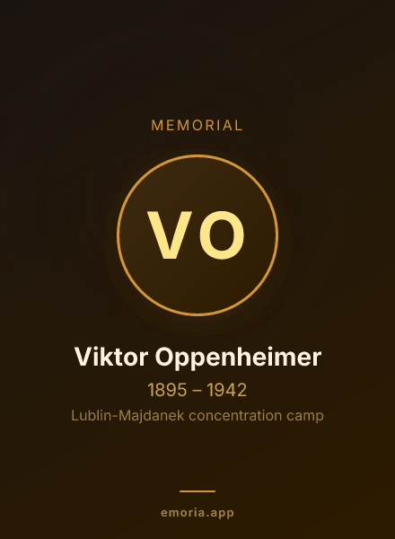 Memorial portrait of Viktor Oppenheimer