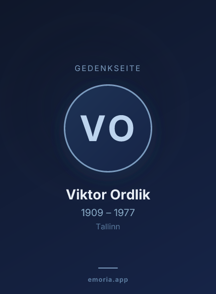 Gedenkportrait von Viktor Ordlik
